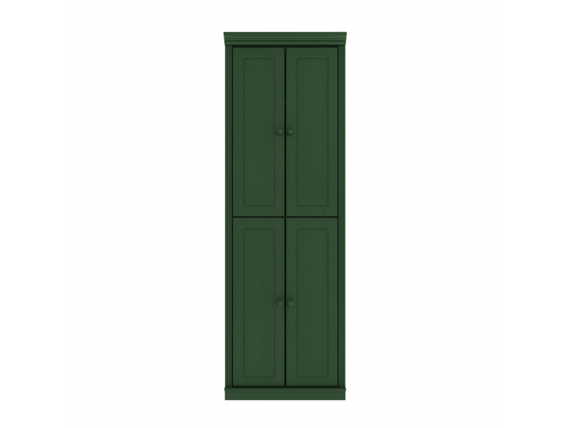 Estante Biblioteca 220 cm com quatro portas feita em Madeira Maciça na cor verde| Coleção Biblioteca